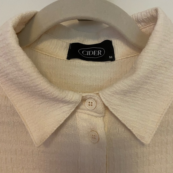 SOLD Cider Long Sleeve Cream Button Up Blouse - Picture 4 of 5